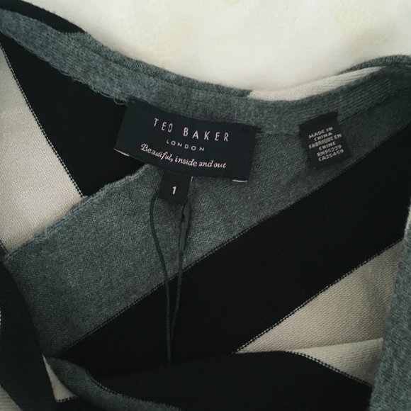 Ted Baker Caligo Striped Detail Bodycon Dress size 1 nwt - Picture 6 of 11